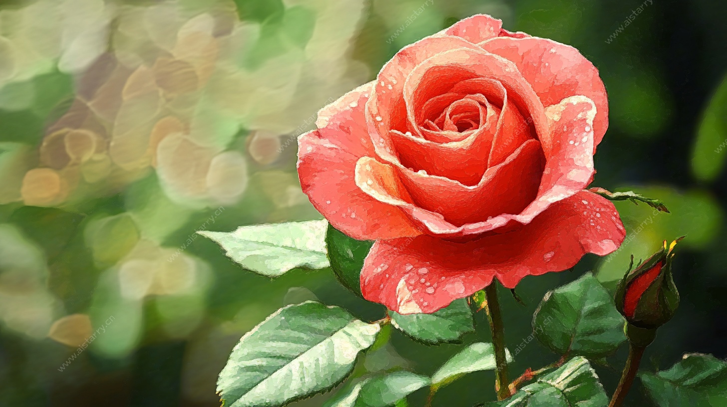 娇艳红玫瑰特写