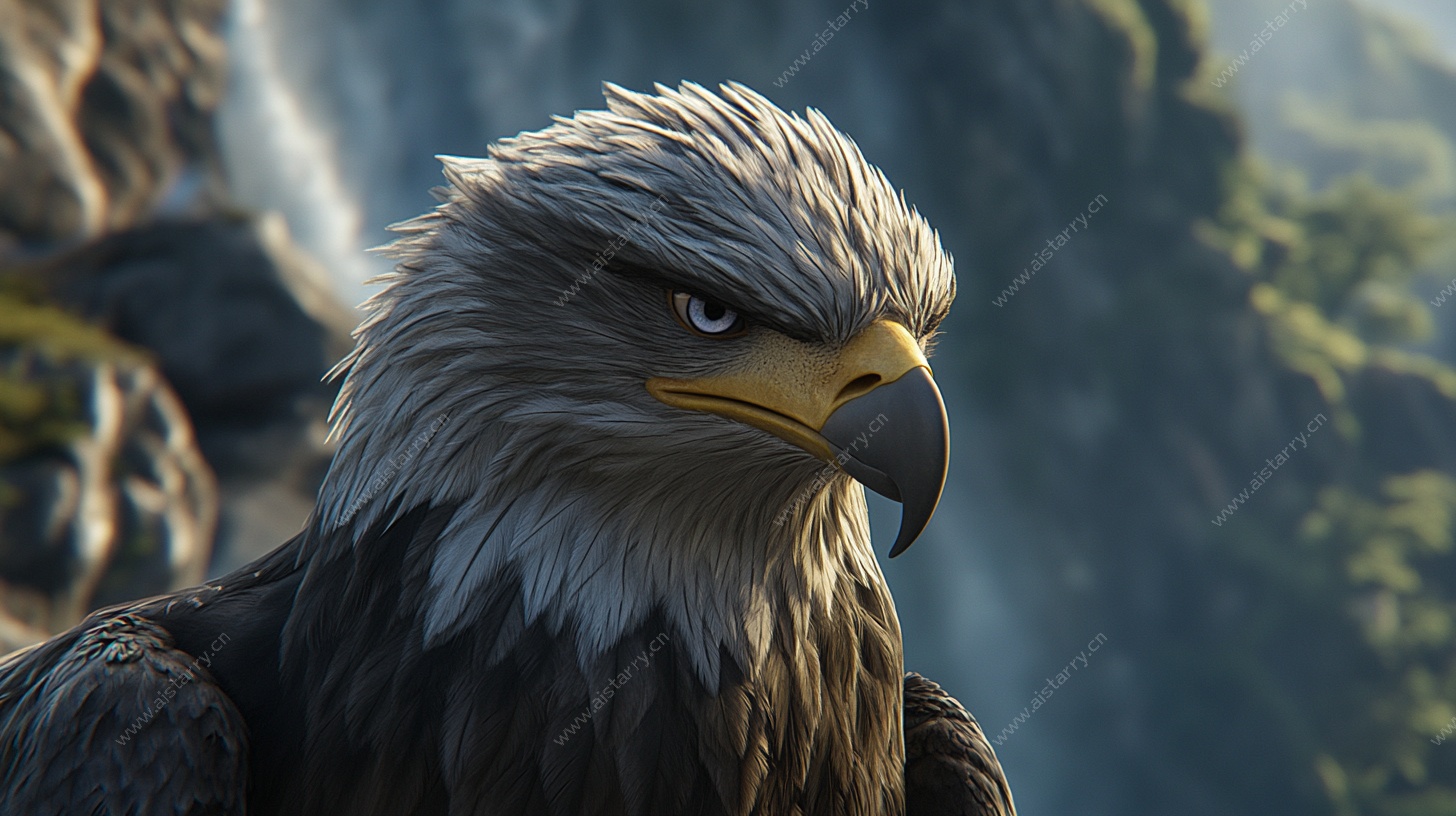 写实雄鹰 山间威严之姿