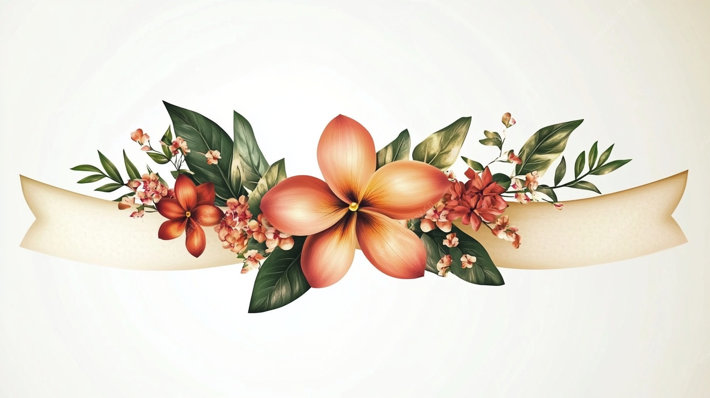 花卉装饰横幅图案