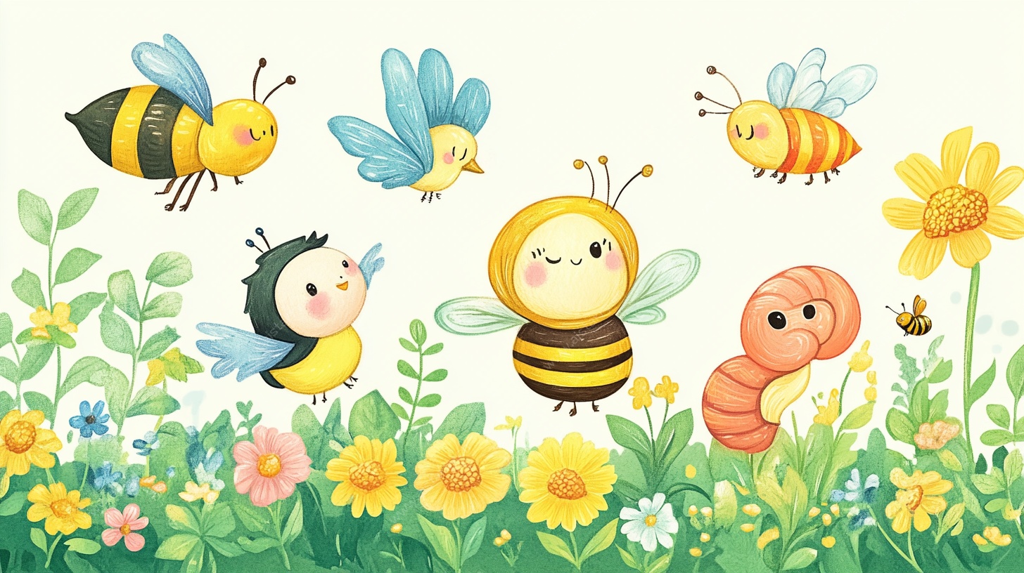 花丛中的可爱昆虫们