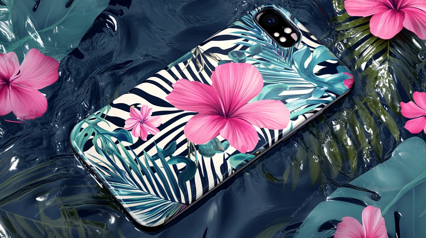 热带花卉风手机壳展示