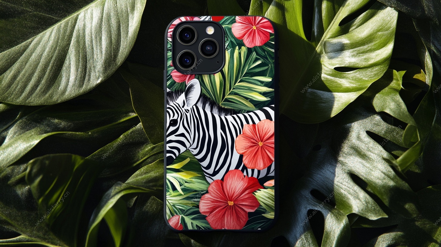 热带风斑马花纹手机壳