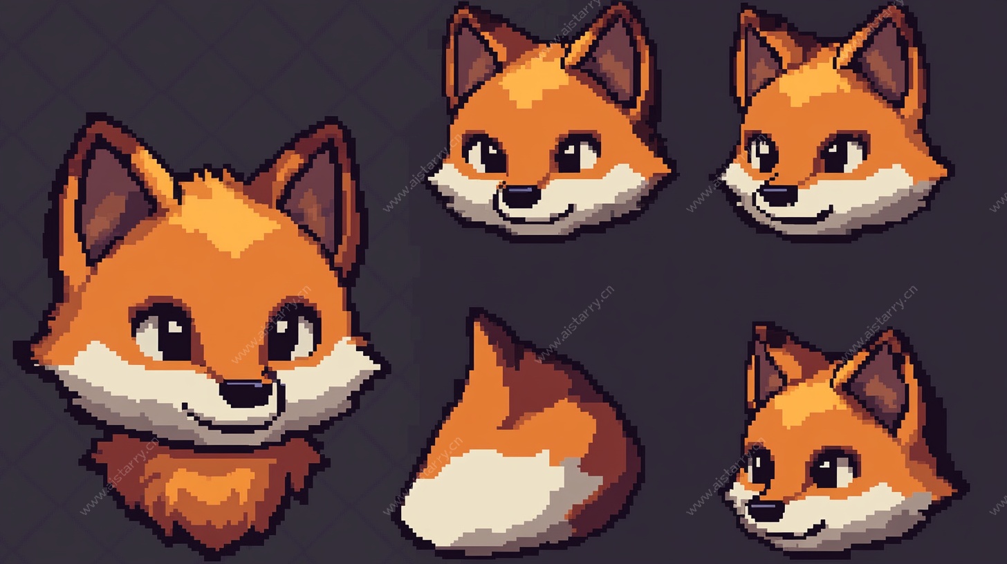 像素风狐狸角色头像集