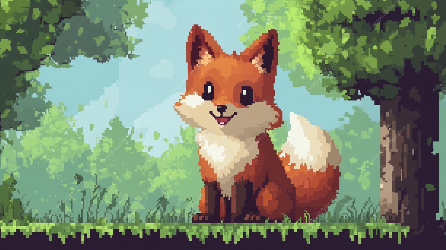 森林中的像素风小狐狸