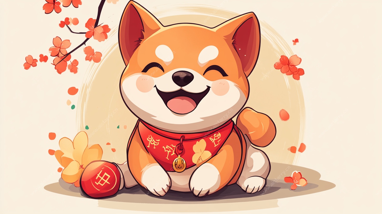 喜庆柴犬迎新春