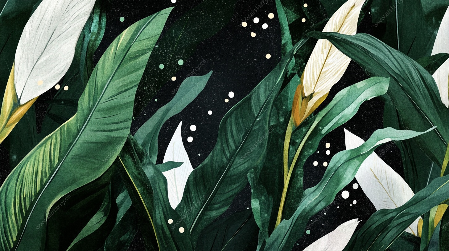 热带绿植花卉背景图