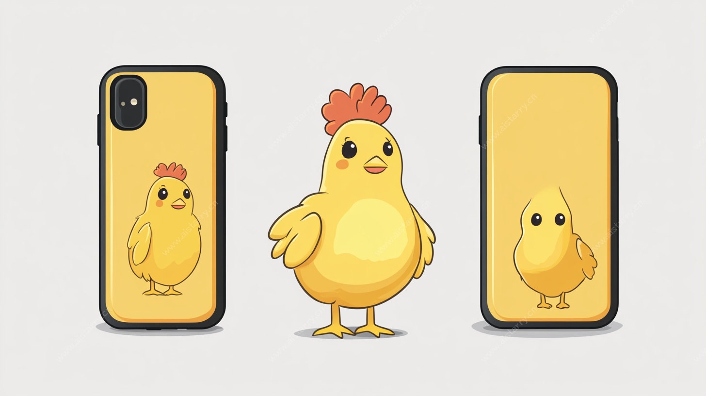 可爱小鸡手机壳图案设计