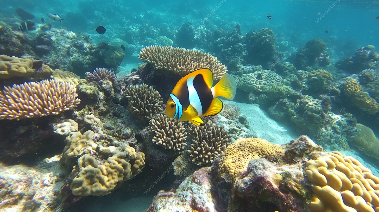 海底小丑鱼与珊瑚景观
