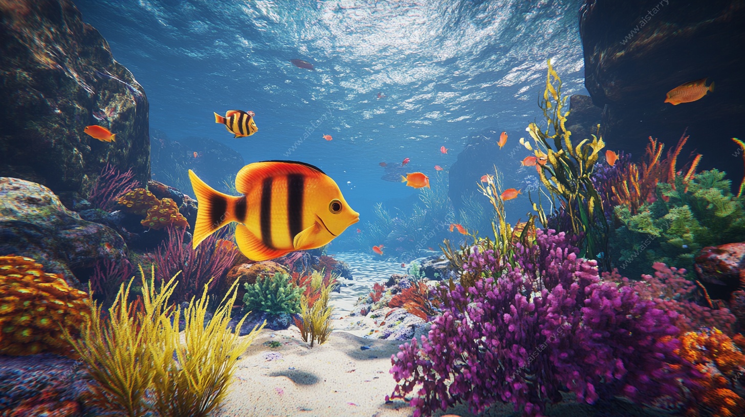 梦幻海底世界的缤纷鱼群