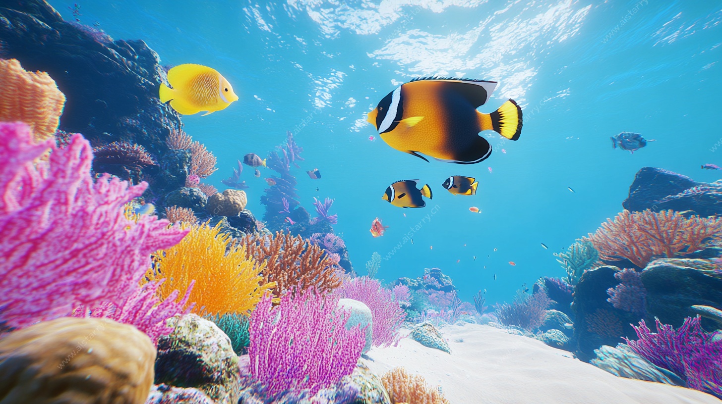 梦幻海底世界的多彩鱼儿