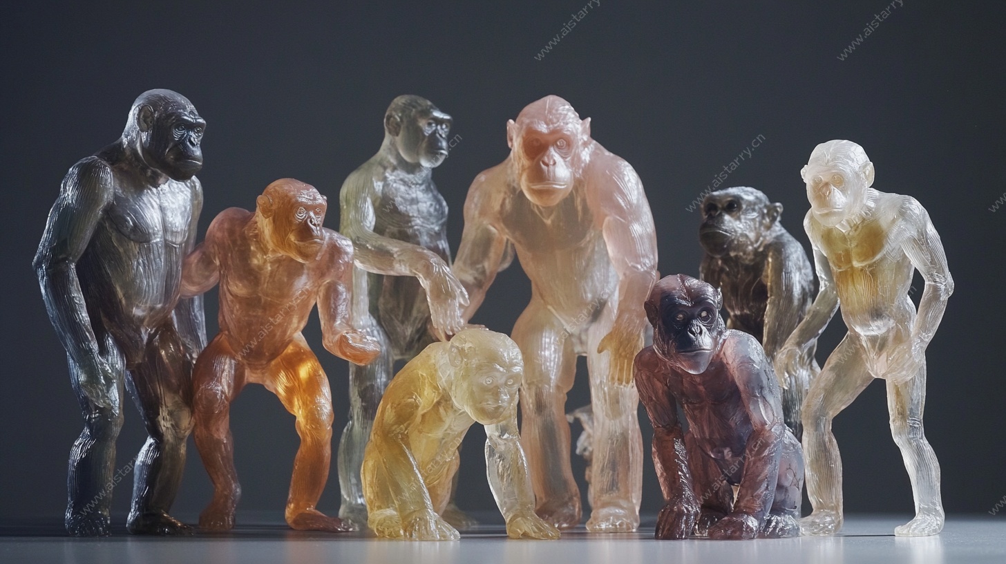 透明树脂猩猩雕塑摆件
