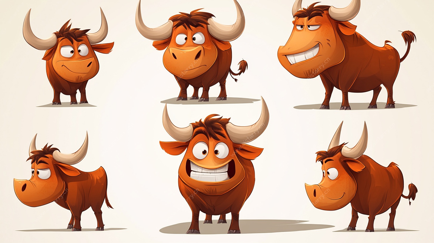 卡通公牛角色展示