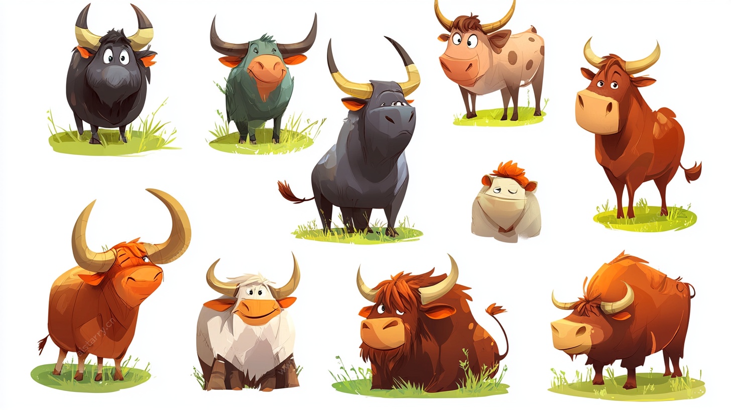 可爱卡通牛形象集合