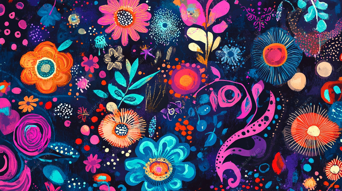 缤纷花卉图案背景