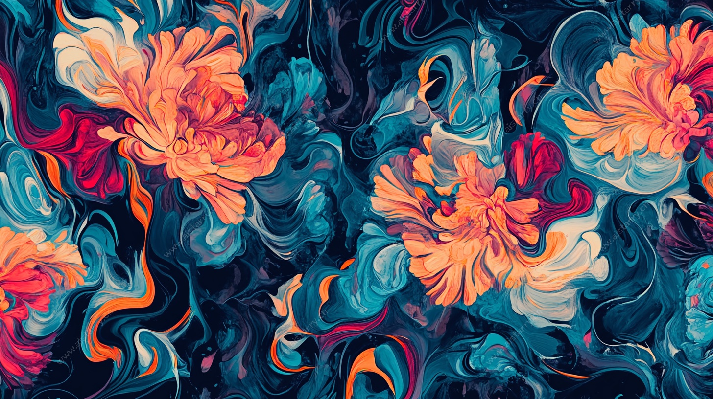 抽象花卉图案背景图