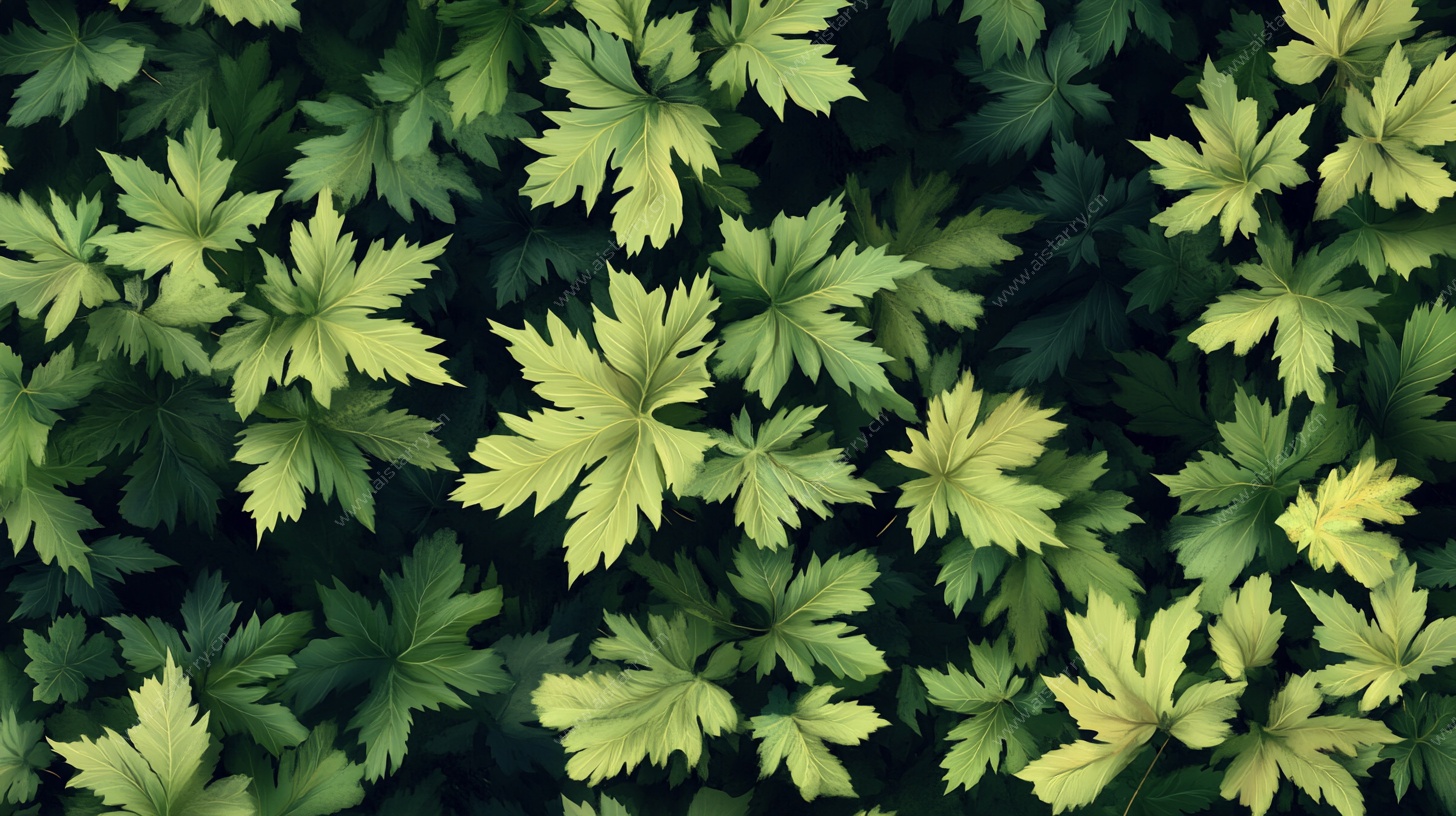 翠绿叶片纹理背景图