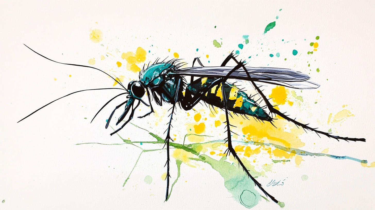 水彩风蚊子插画
