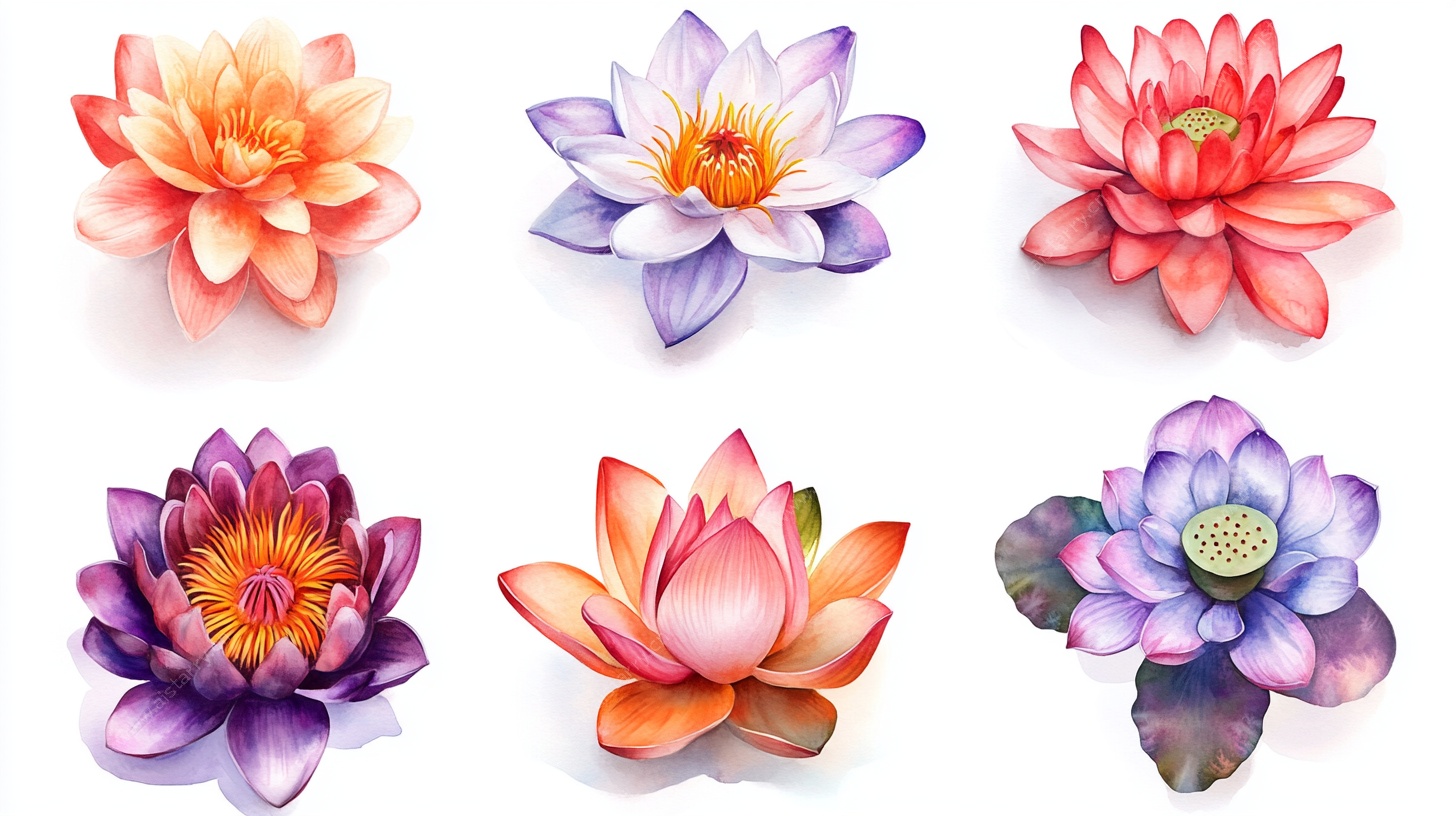 多彩绽放的美丽莲花