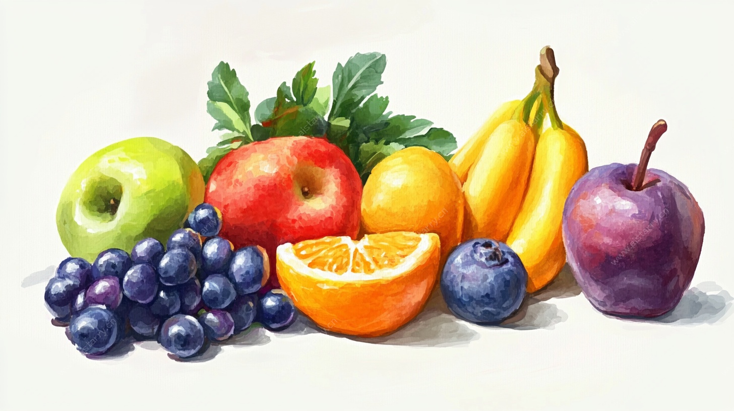 多彩水果静物画