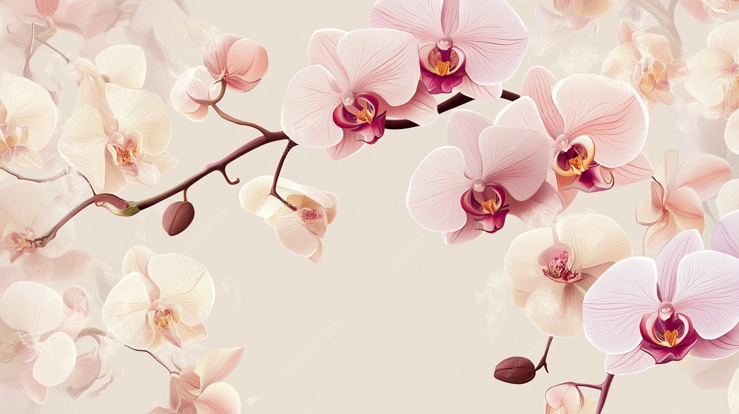 粉色蝴蝶兰特写背景图