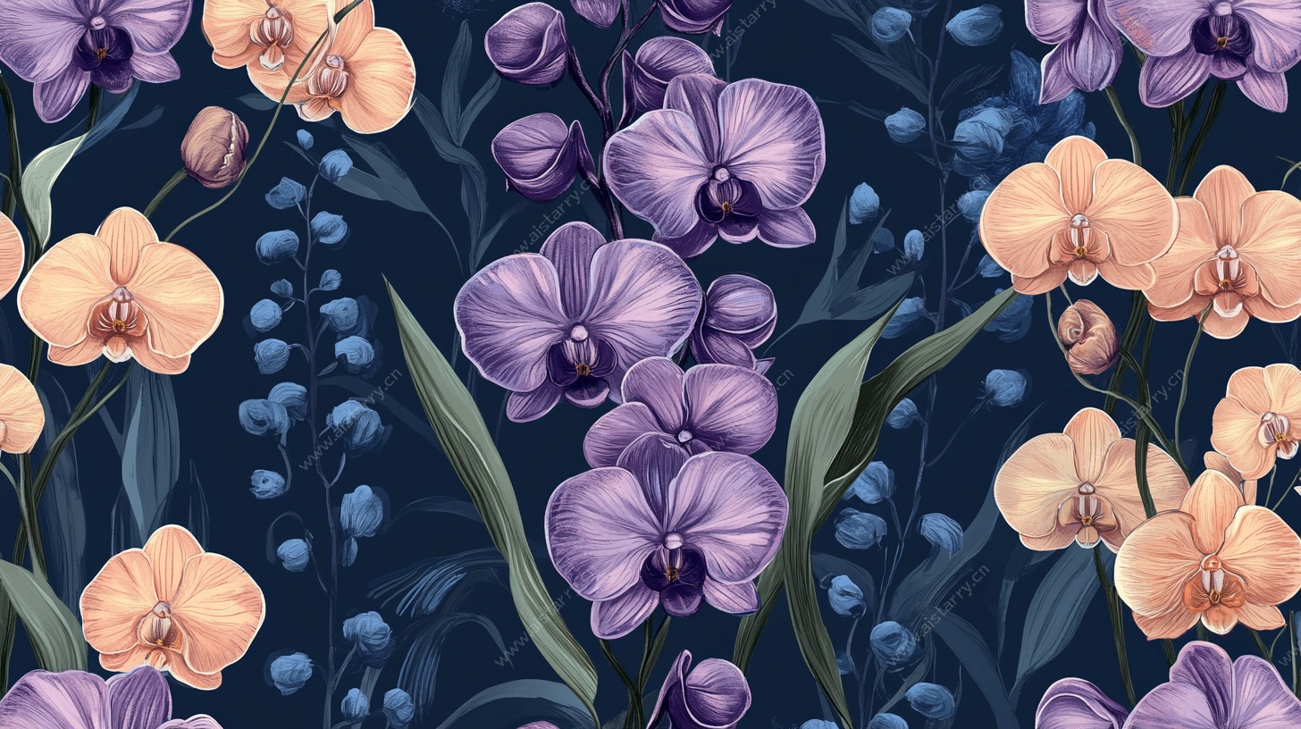 梦幻兰花花卉图案背景