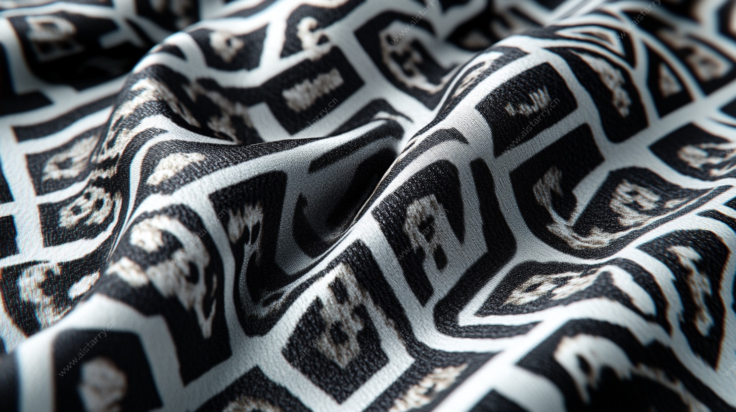 黑白几何图案织物纹理