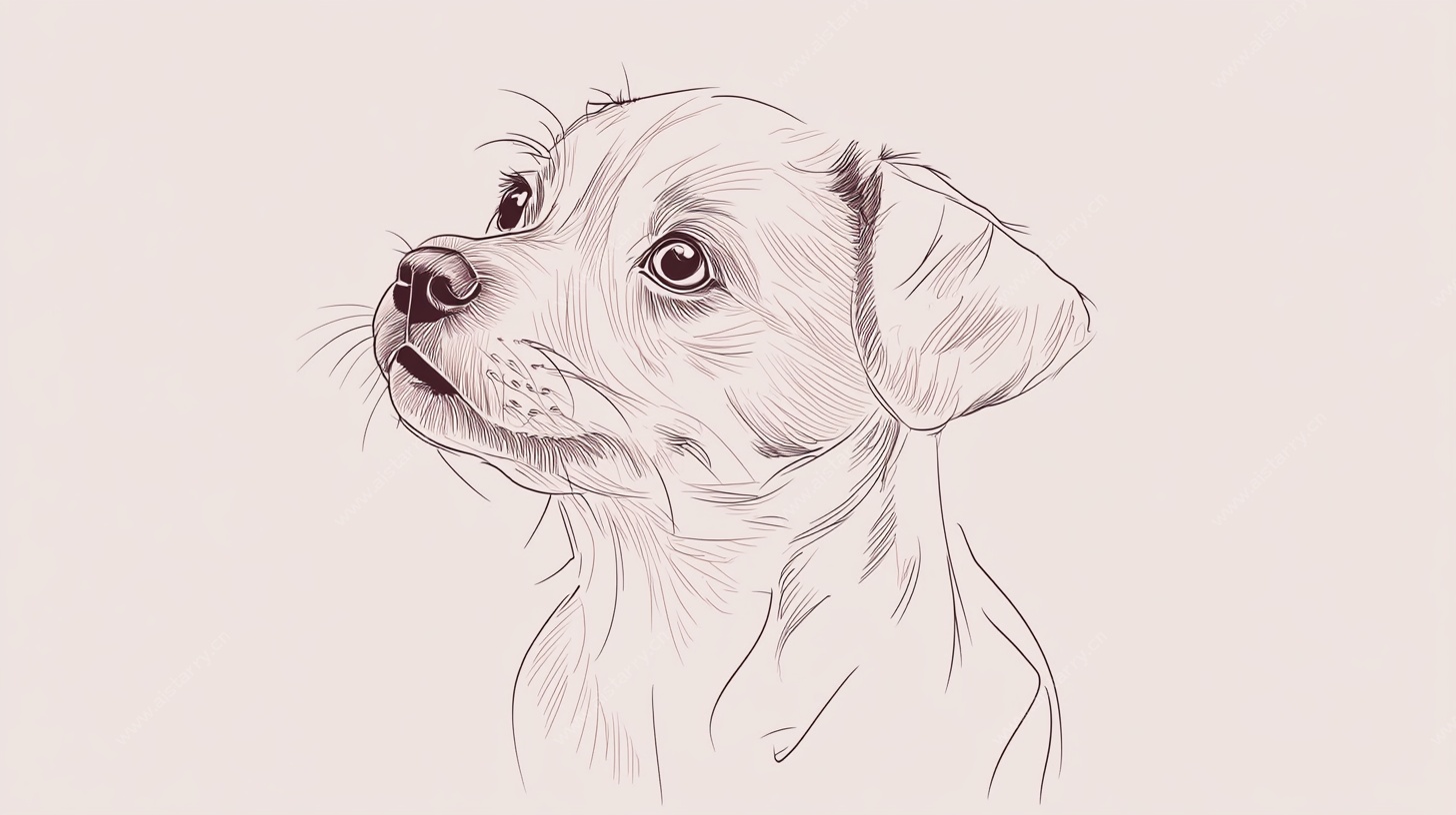 素描小狗头像