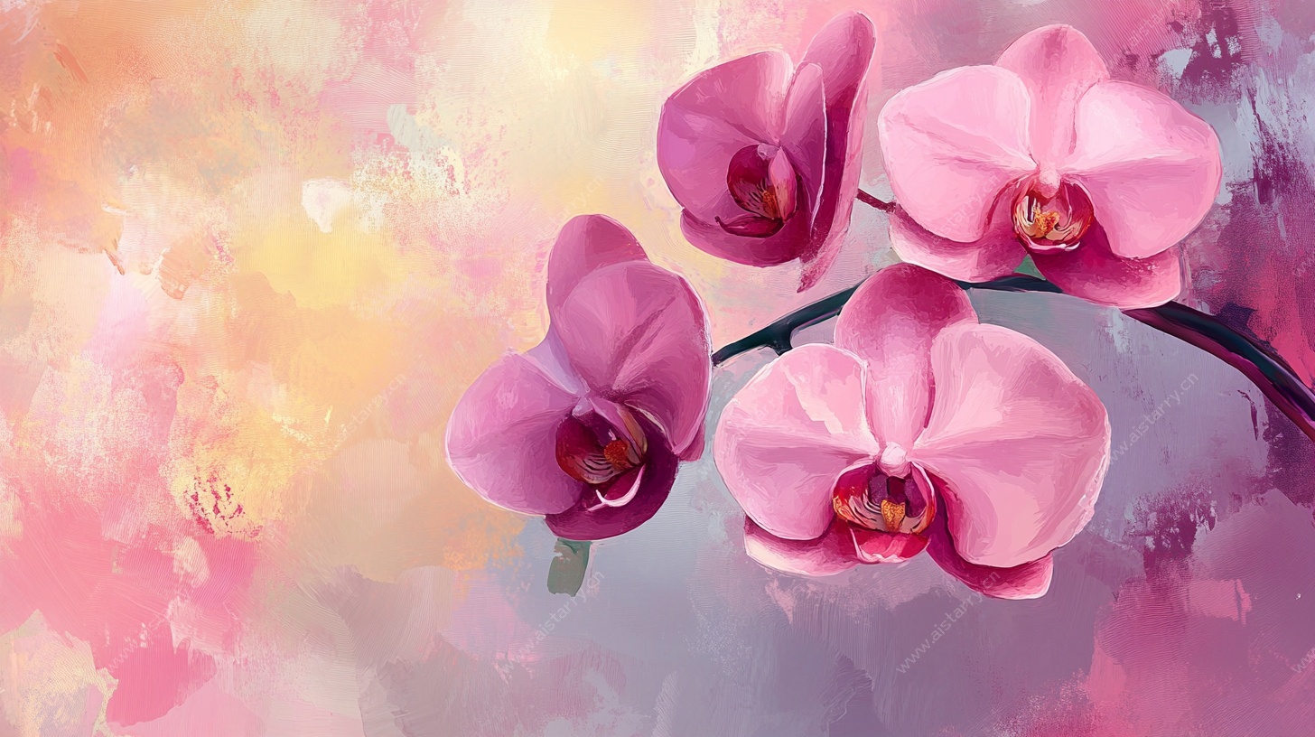 梦幻粉色蝴蝶兰艺术画