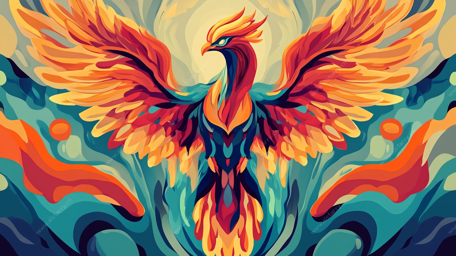 火焰凤凰插画
