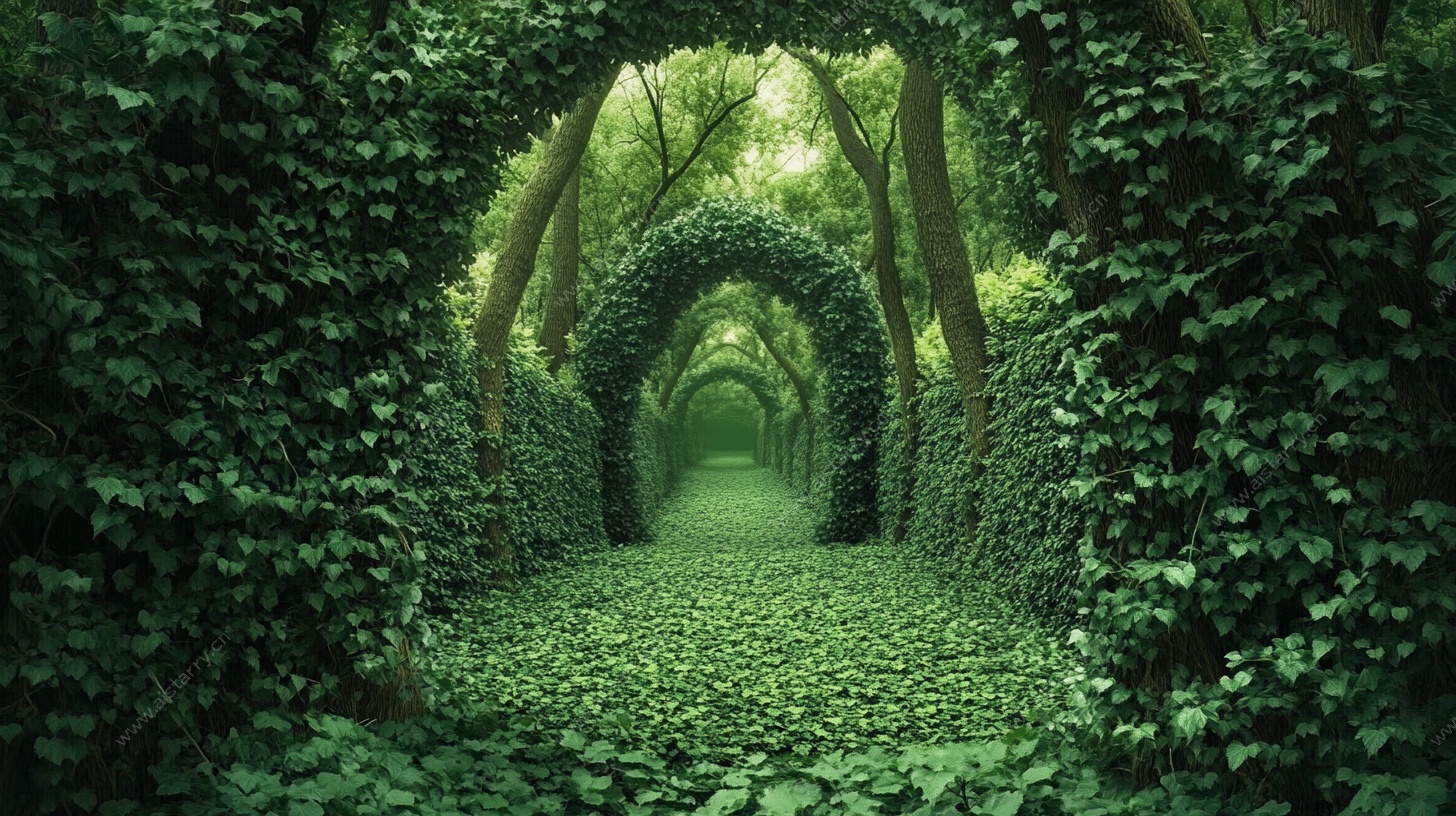 梦幻绿植拱门通道