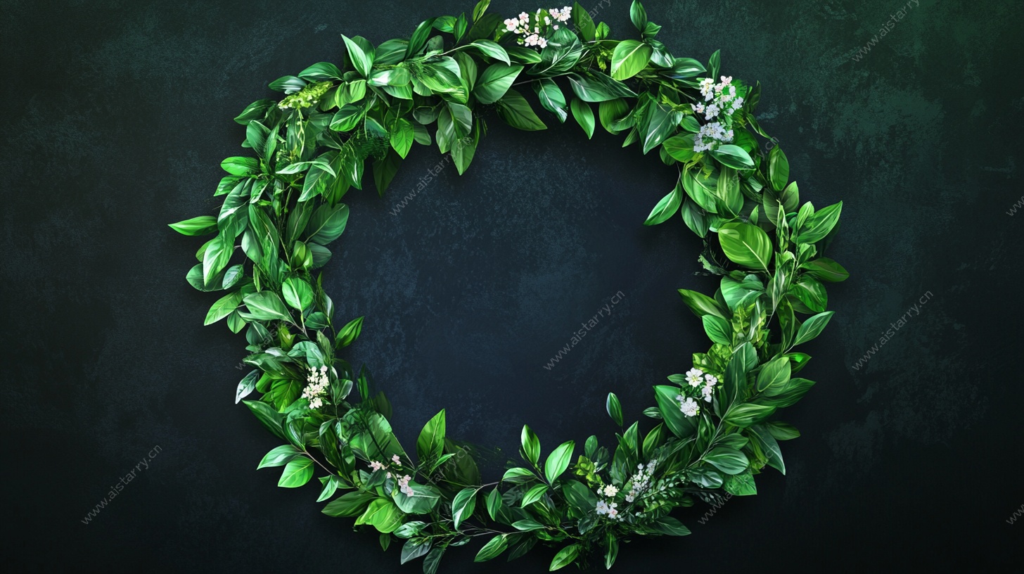 绿叶花环装饰图
