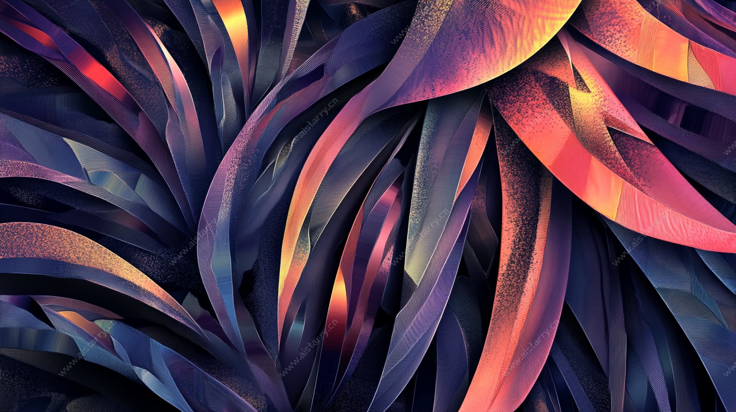 梦幻多彩叶片艺术纹理