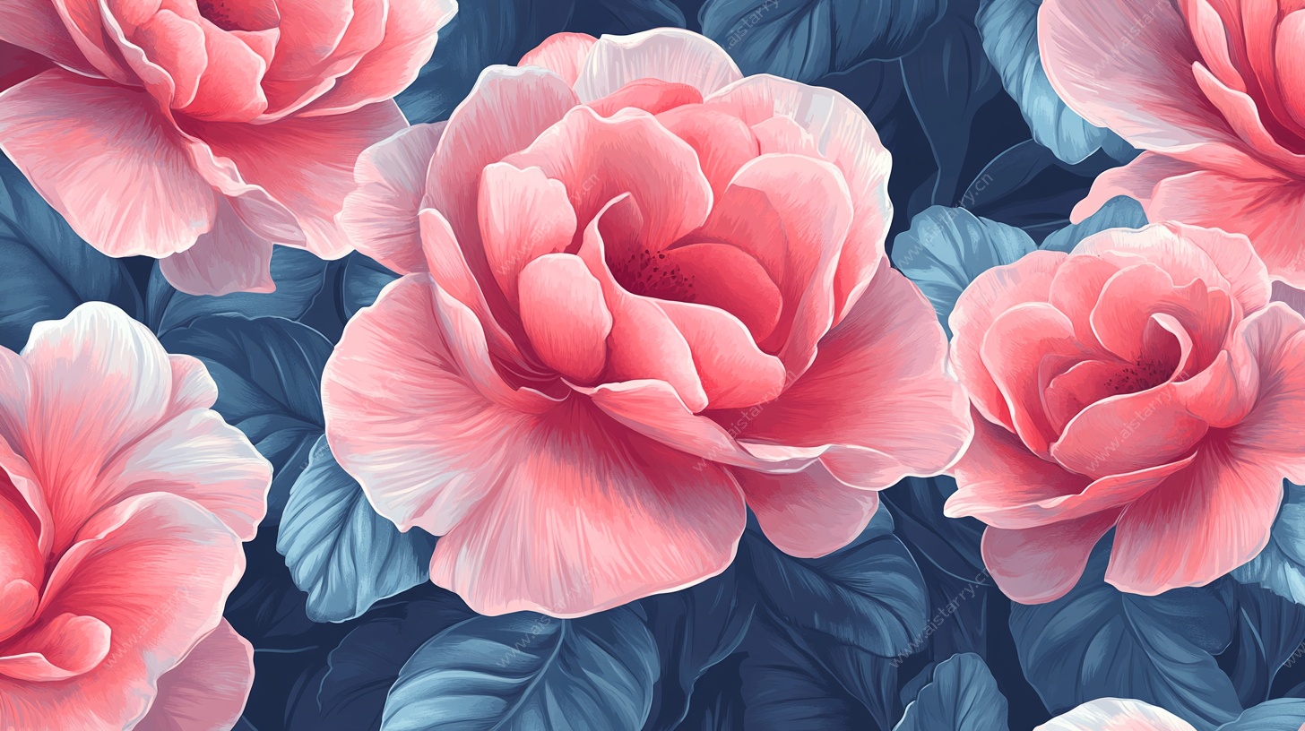 粉色花卉图案背景图