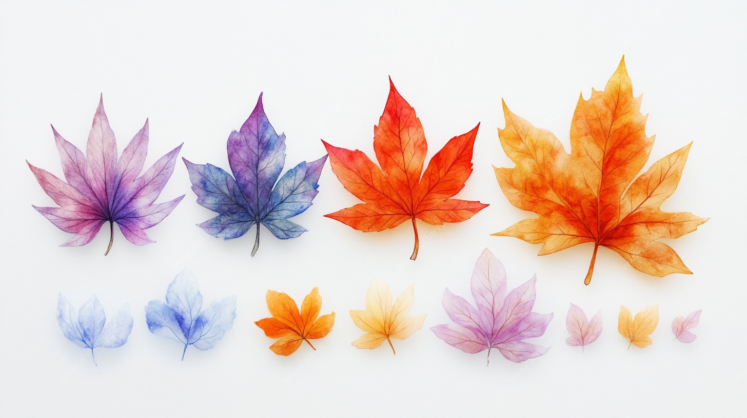 多彩秋叶排列图