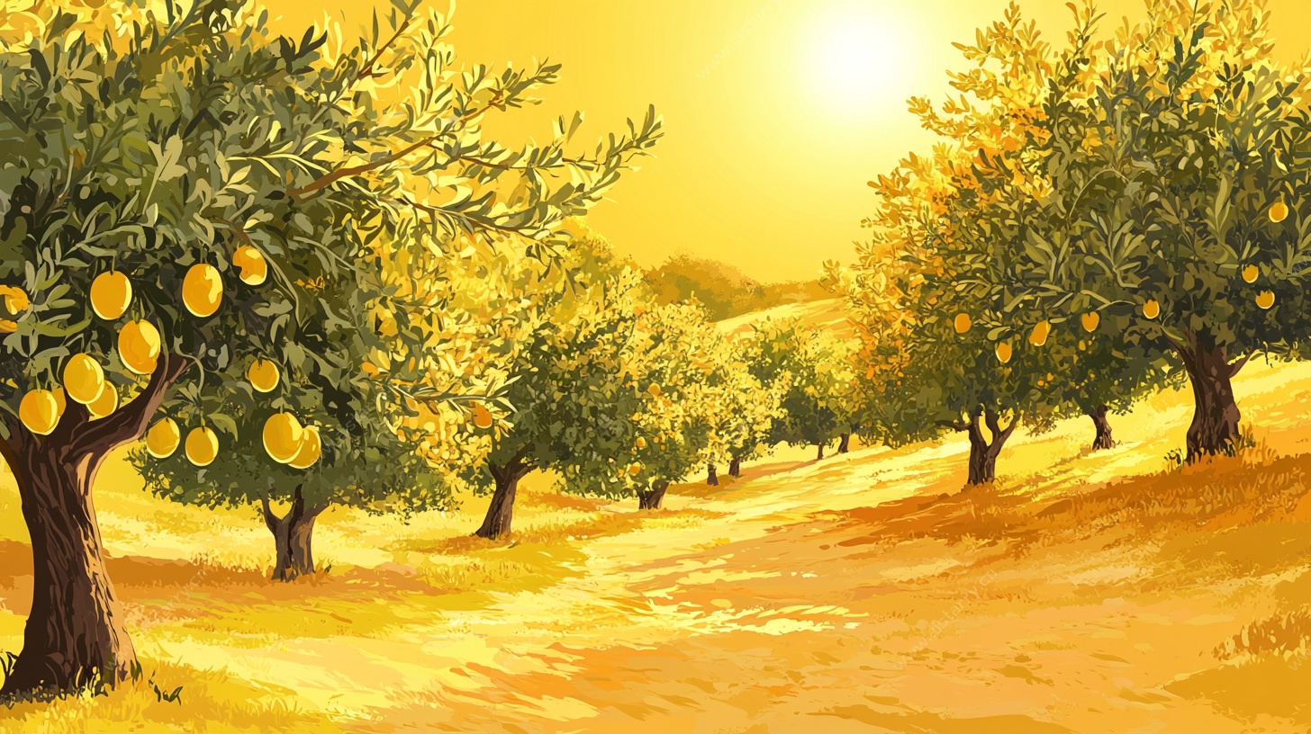 金色果园黄昏美景