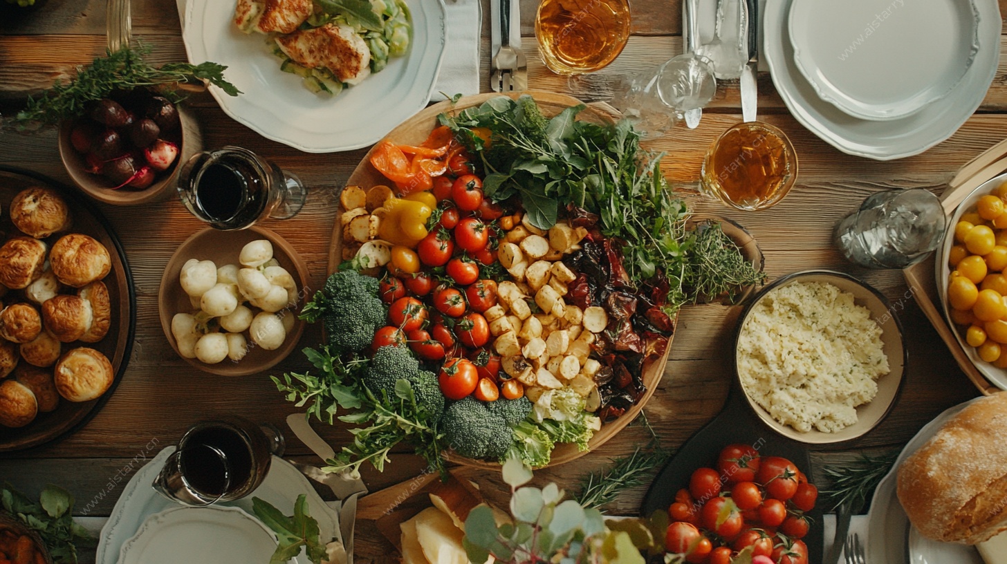 丰盛餐桌美食盛宴