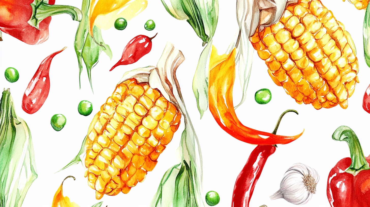 水彩风蔬菜插画