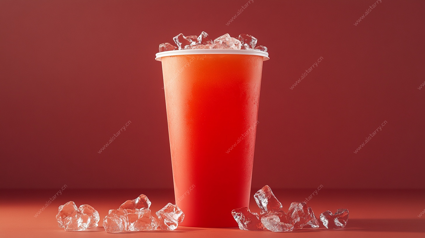 红色冰饮 清凉视觉享受