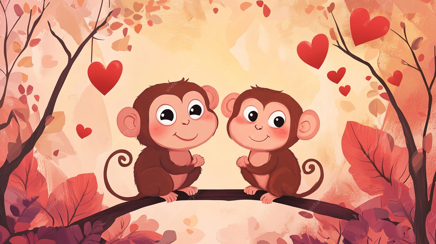 恋爱小猴的甜蜜秋日时光