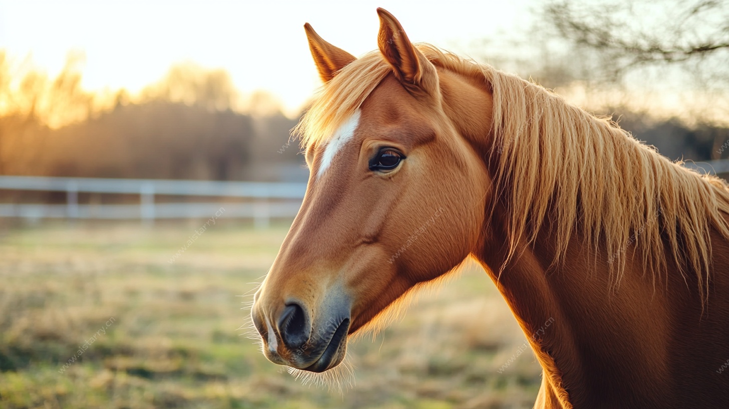 夕阳下的骏马