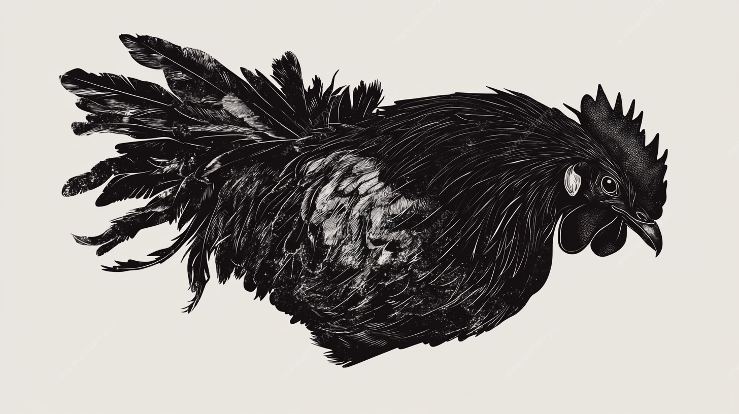 黑公鸡插画