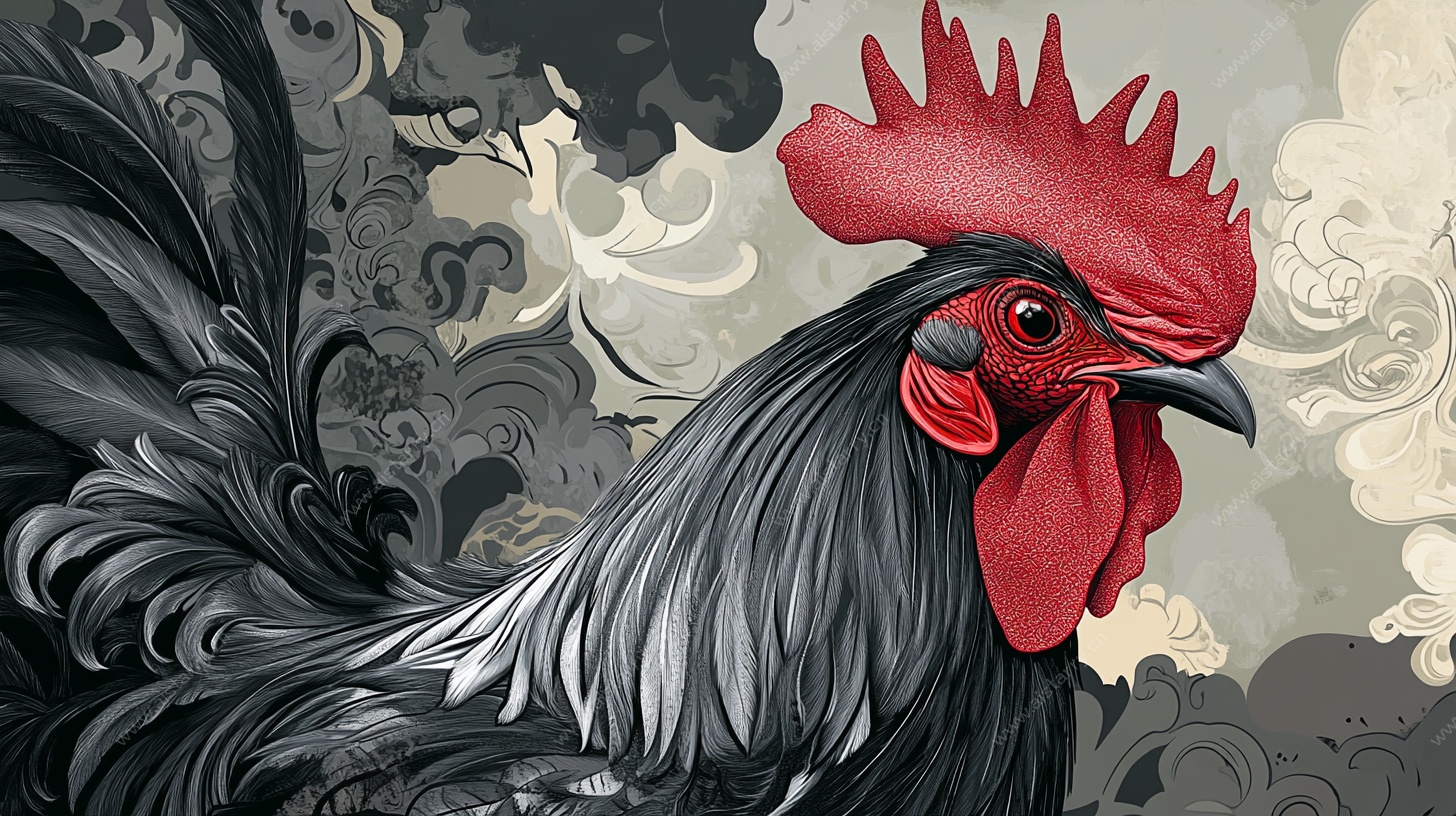 雄鸡插画 独特的艺术风范