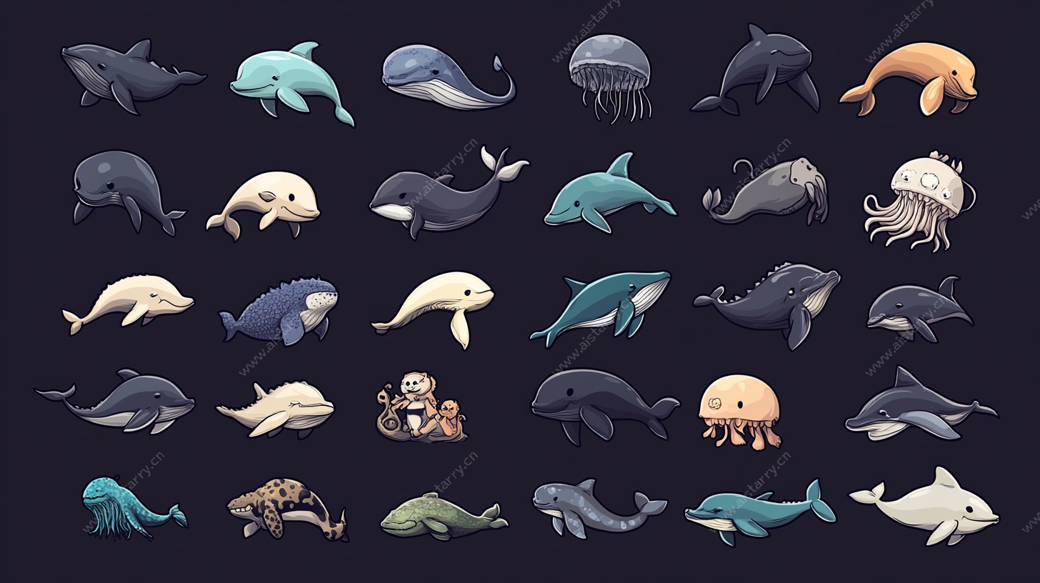 海洋生物卡通形象集合