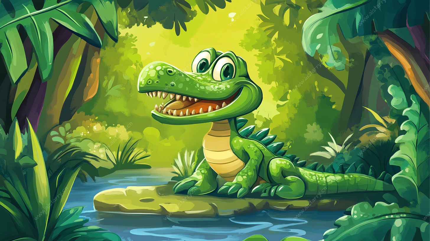 卡通鳄鱼的丛林奇遇