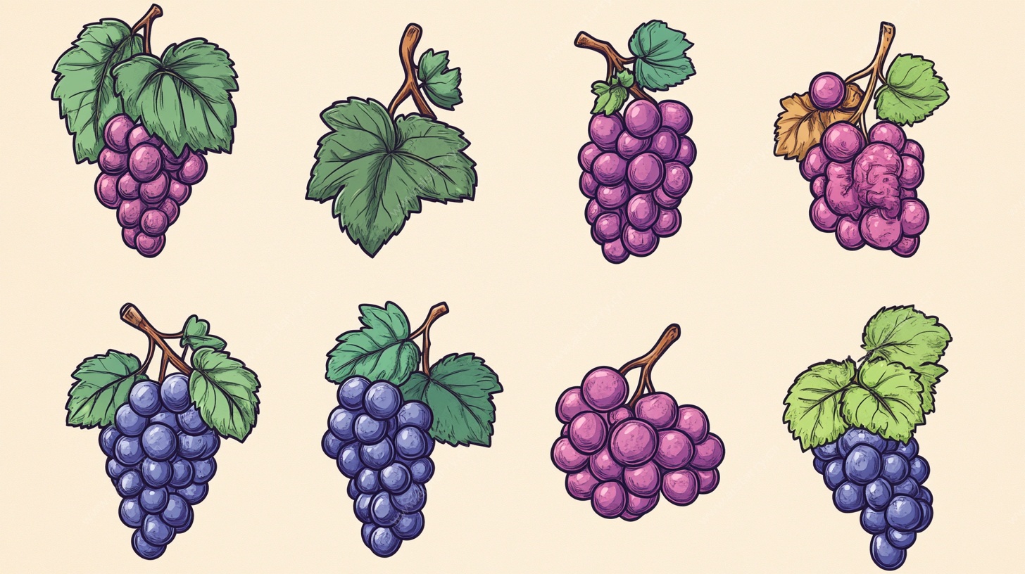 手绘葡萄插画