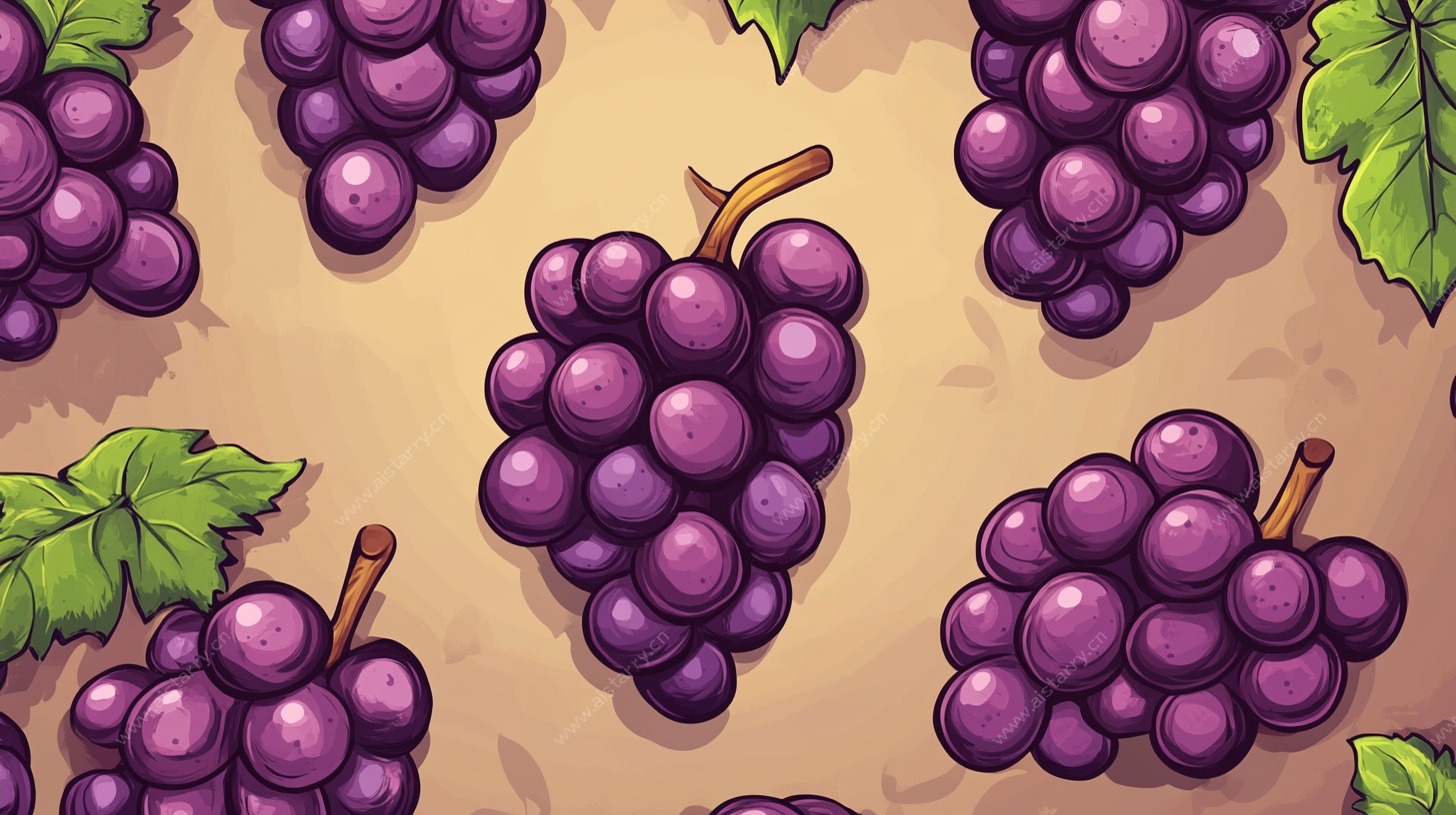 手绘紫葡萄图案背景图