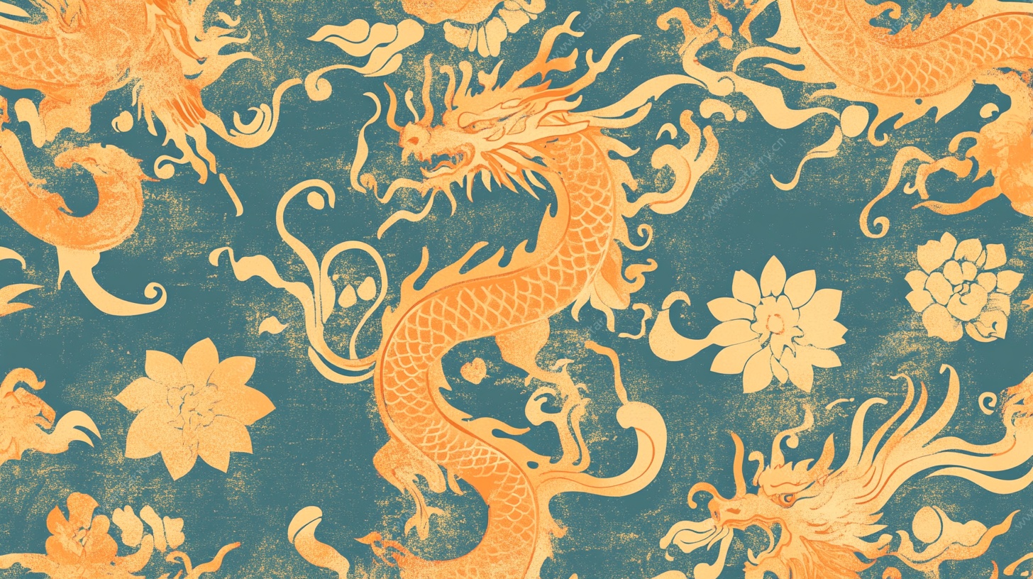 中式龙纹复古图案
