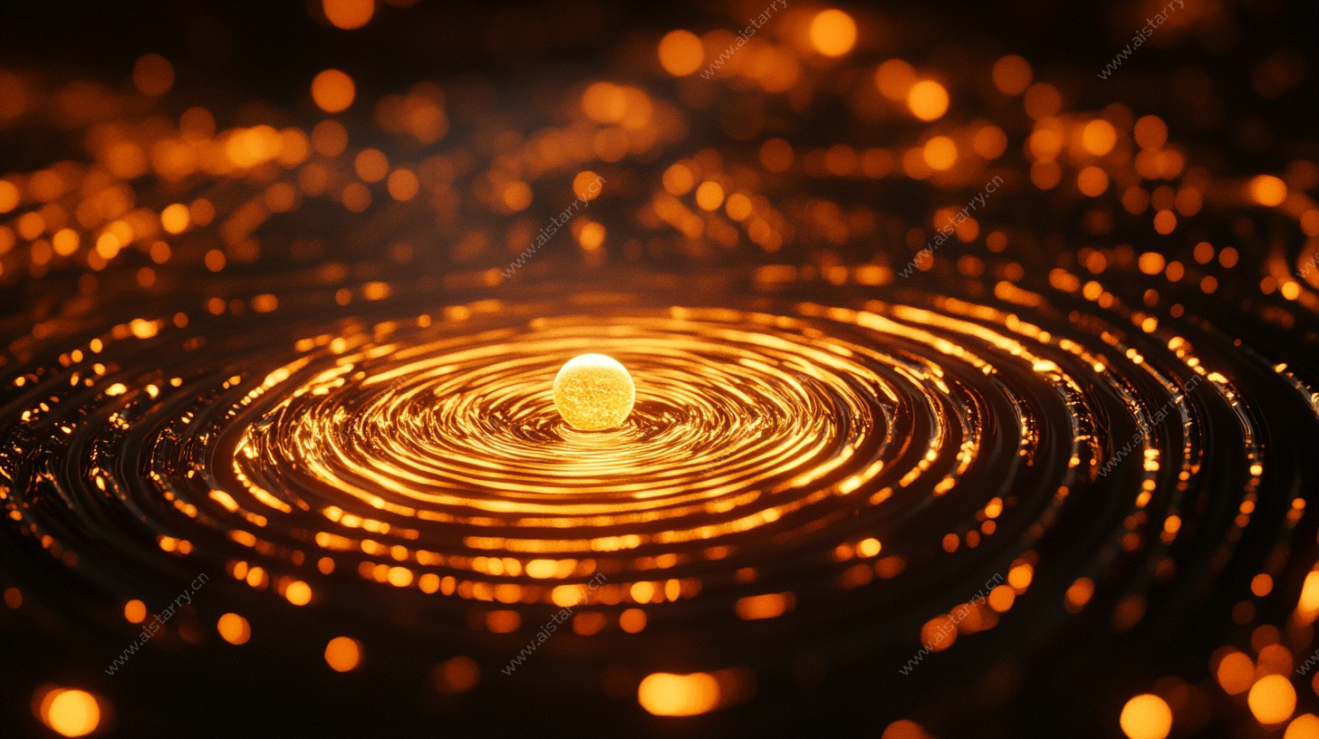 金色粒子漩涡科技背景图