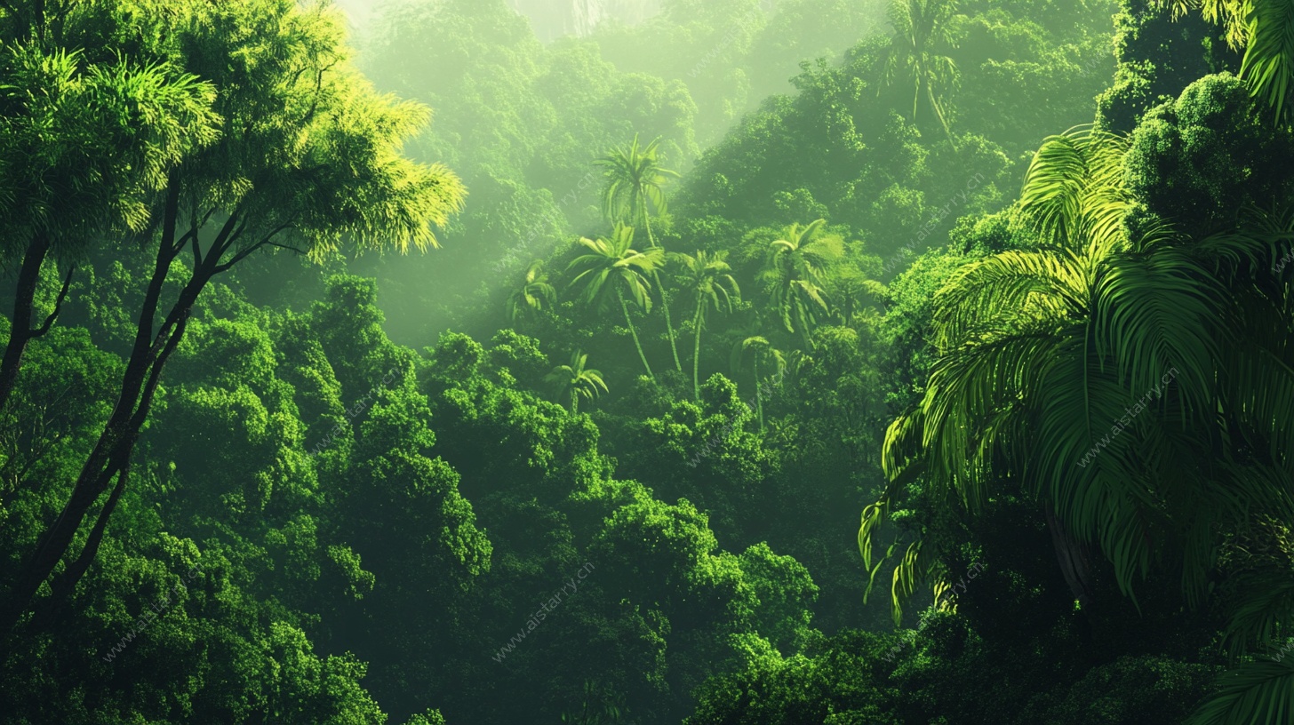 茂密雨林的光影奇观