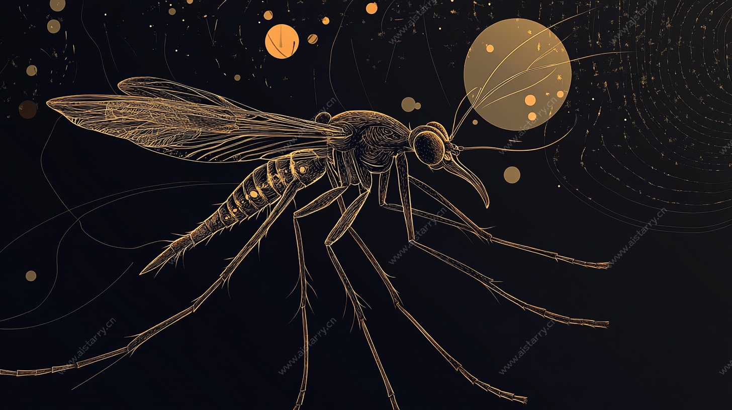 复古风蚊子插画艺术图